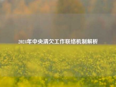 2024年中央清欠工作联络机制解析