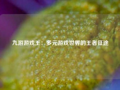 九游游戏王：多元游戏世界的王者征途