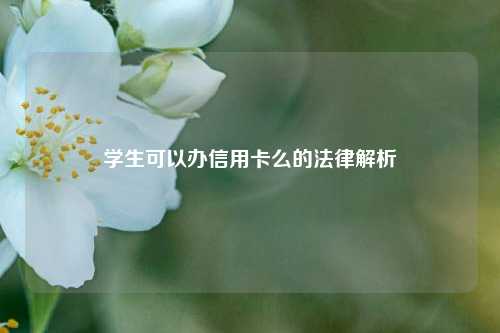 学生可以办信用卡么的法律解析